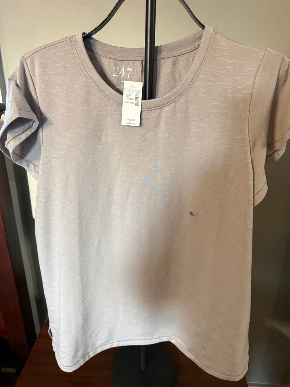 Women's Short Sleeve Crewneck Tee in Light Taupe